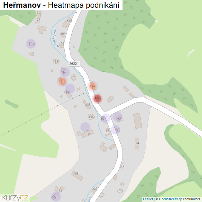 Mapa Heřmanov - Firmy v části obce.