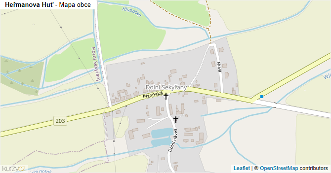 Heřmanova Huť - mapa obce