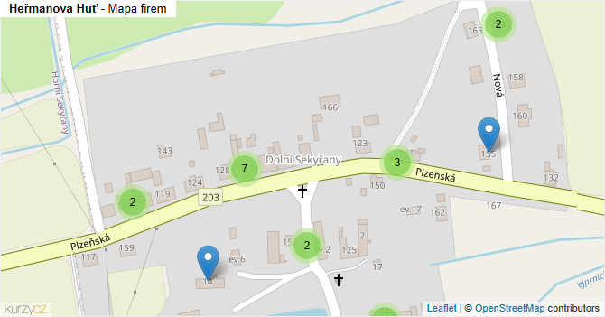 Heřmanova Huť - mapa firem