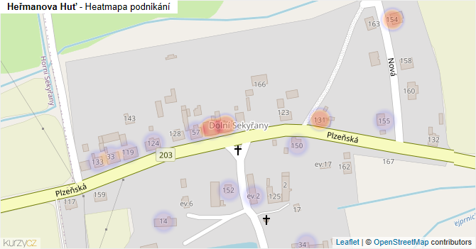 Heřmanova Huť - mapa podnikání