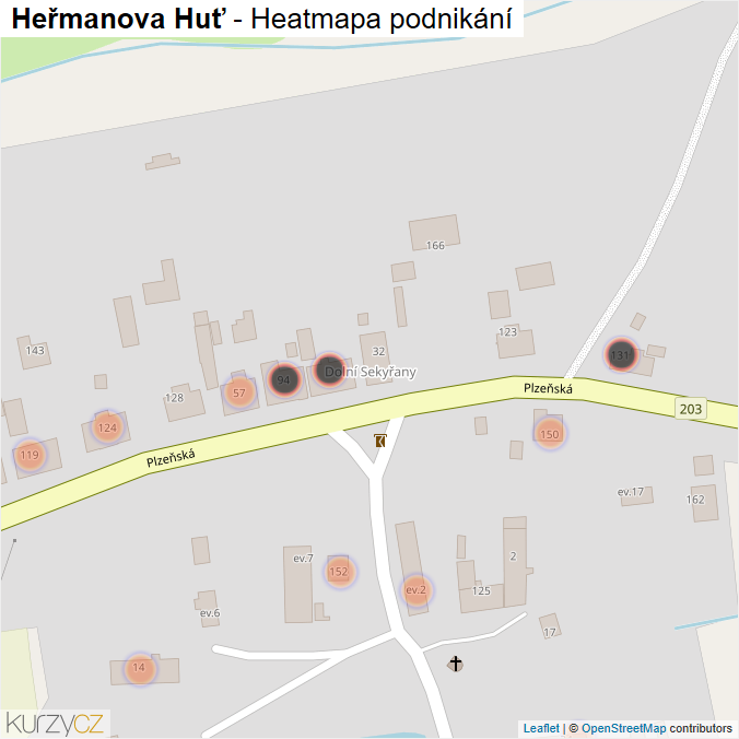 Mapa Heřmanova Huť - Firmy v obci.