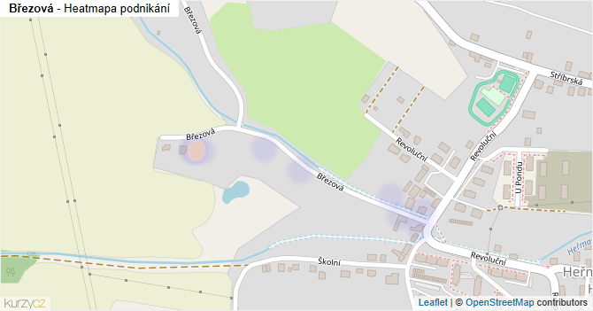 Březová - mapa podnikání