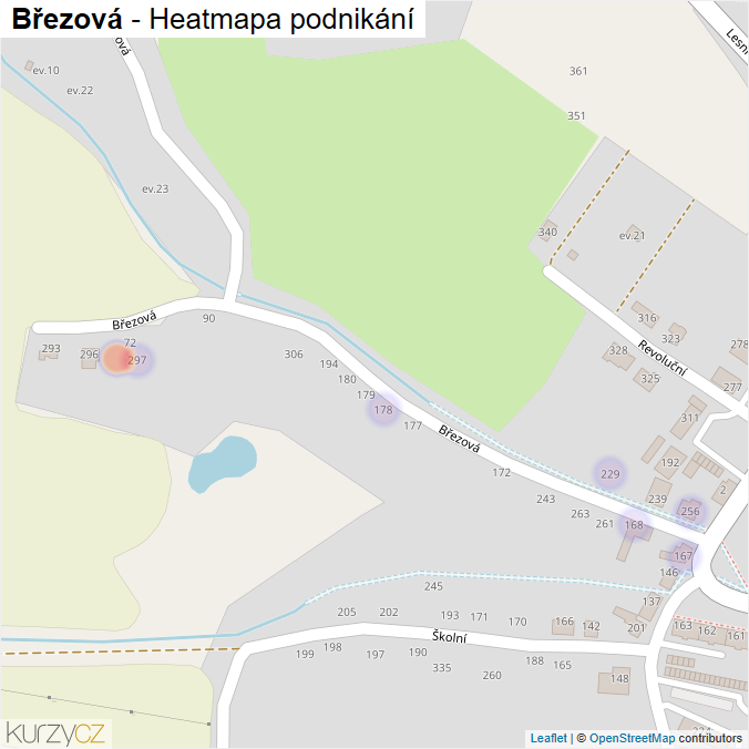 Mapa Březová - Firmy v ulici.