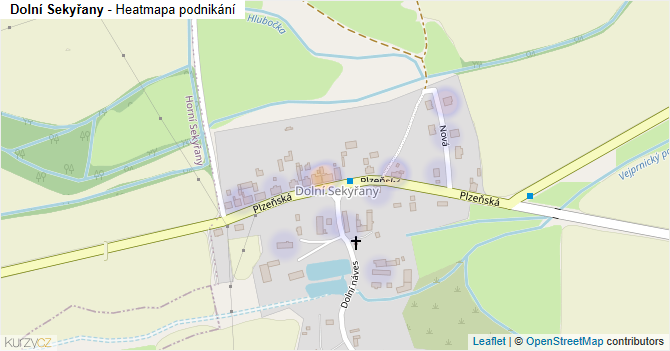 Dolní Sekyřany - mapa podnikání