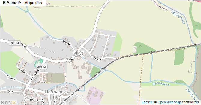 K Samotě - mapa ulice