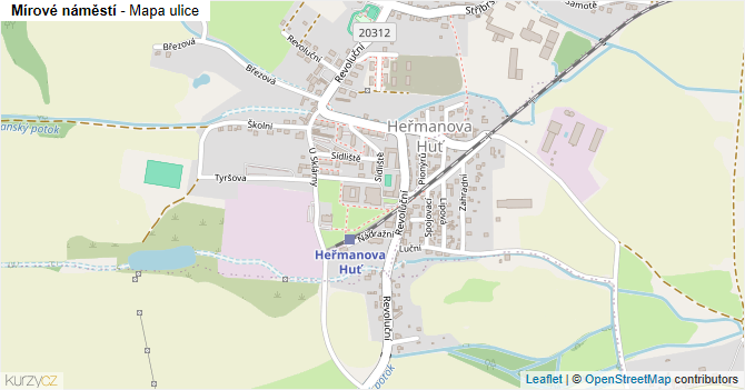 Mírové náměstí - mapa ulice