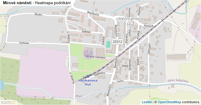 Mírové náměstí - mapa podnikání