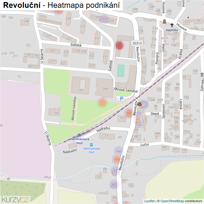 Mapa Revoluční - Firmy v ulici.