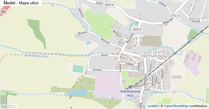 Školní - mapa ulice