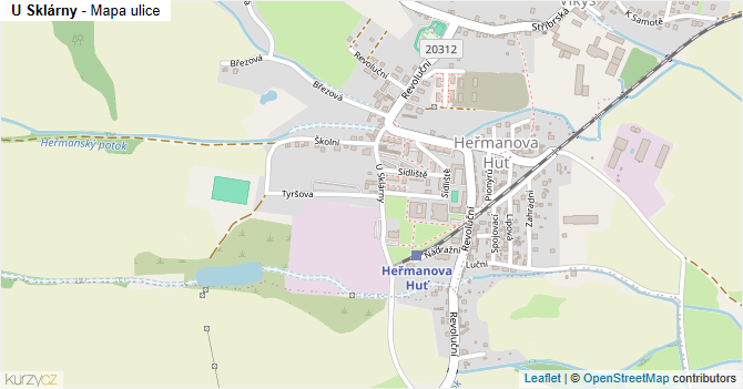 U Sklárny - mapa ulice