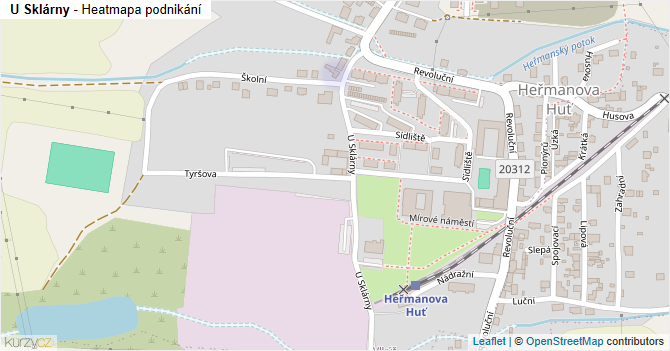 U Sklárny - mapa podnikání