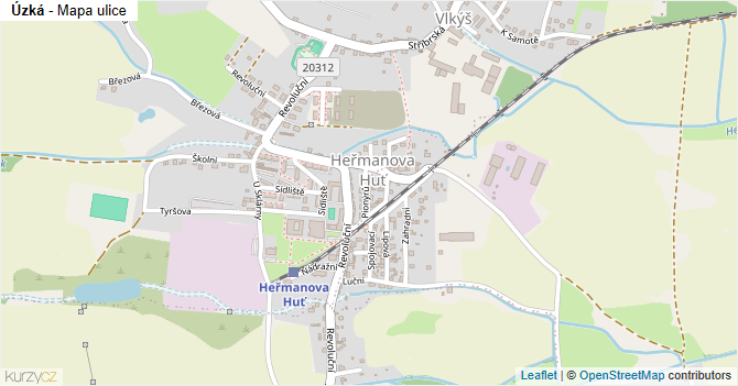 Úzká - mapa ulice