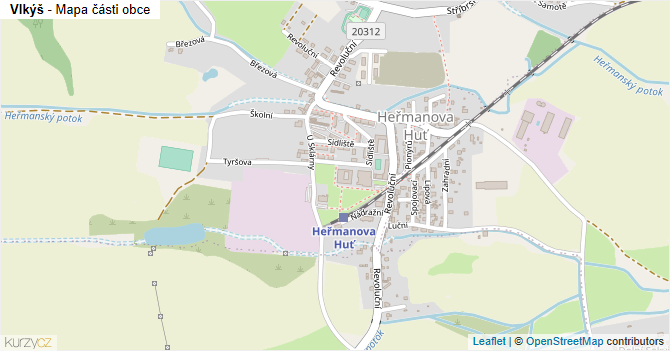 Vlkýš - mapa části obce
