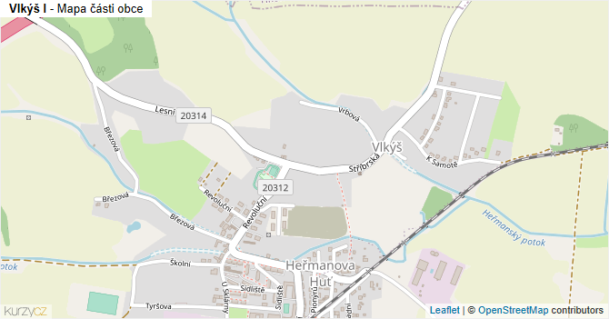 Vlkýš I - mapa části obce