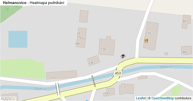 Heřmanovice - mapa podnikání
