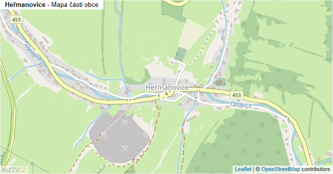 Heřmanovice - mapa části obce