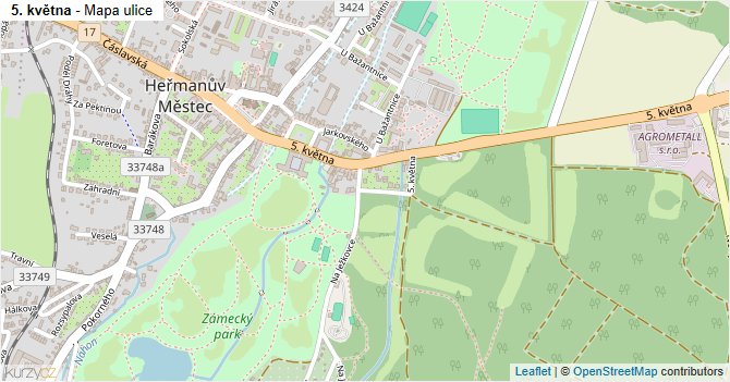 5. května - mapa ulice