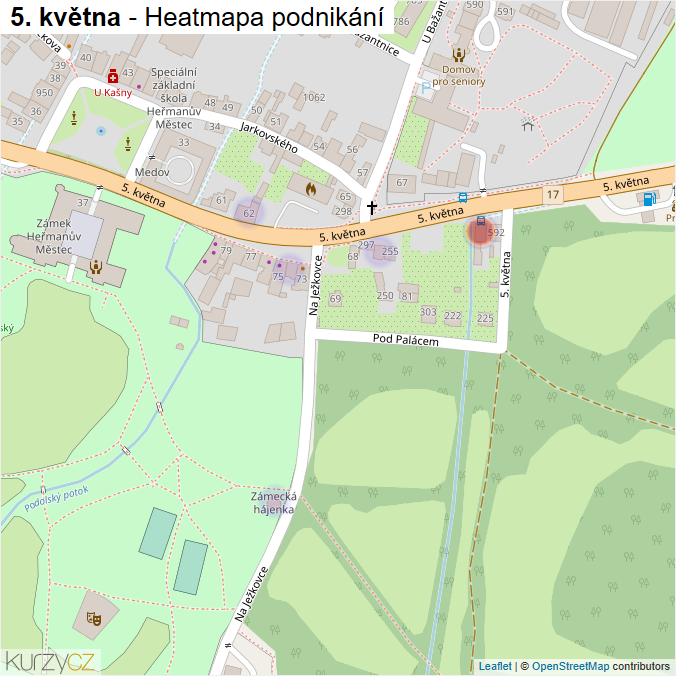 Mapa 5. května - Firmy v ulici.