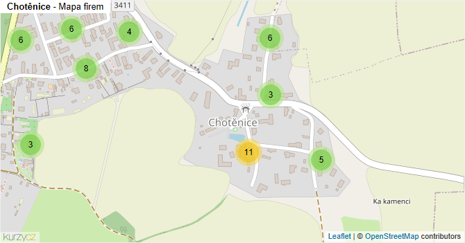 Chotěnice - mapa firem