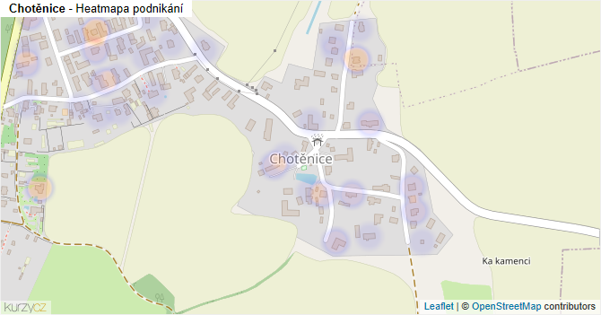 Chotěnice - mapa podnikání