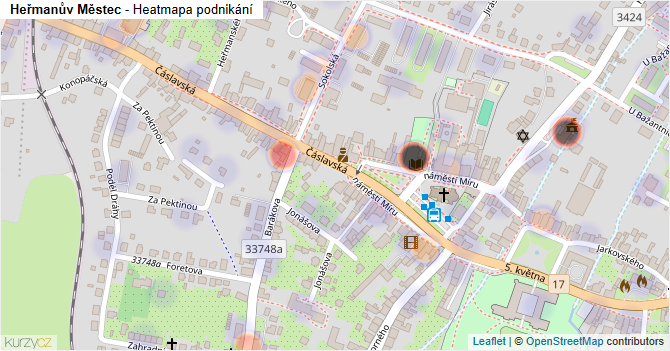 Heřmanův Městec - mapa podnikání