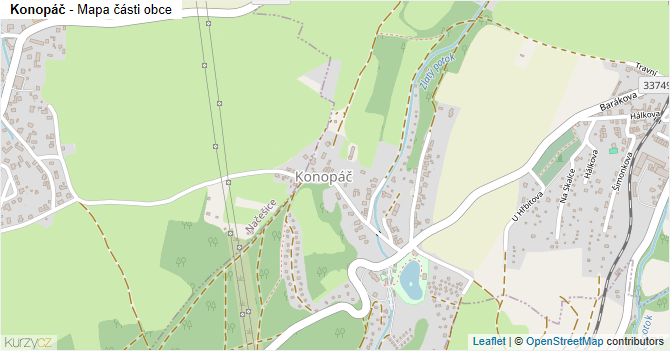 Konopáč - mapa části obce
