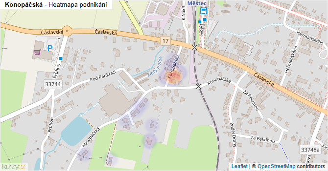 Konopáčská - mapa podnikání
