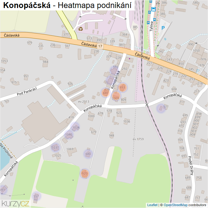 Mapa Konopáčská - Firmy v ulici.