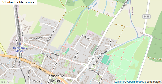 V Lukách - mapa ulice