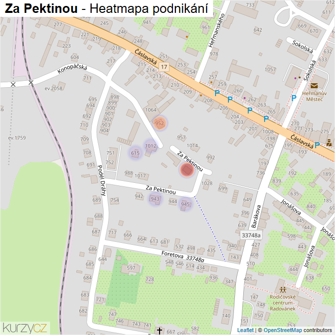 Mapa Za Pektinou - Firmy v ulici.