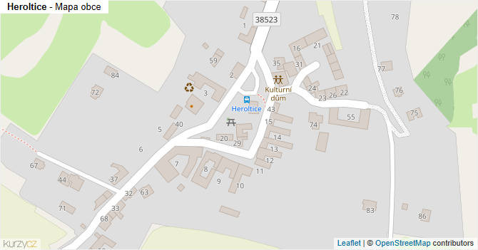 Heroltice - mapa obce