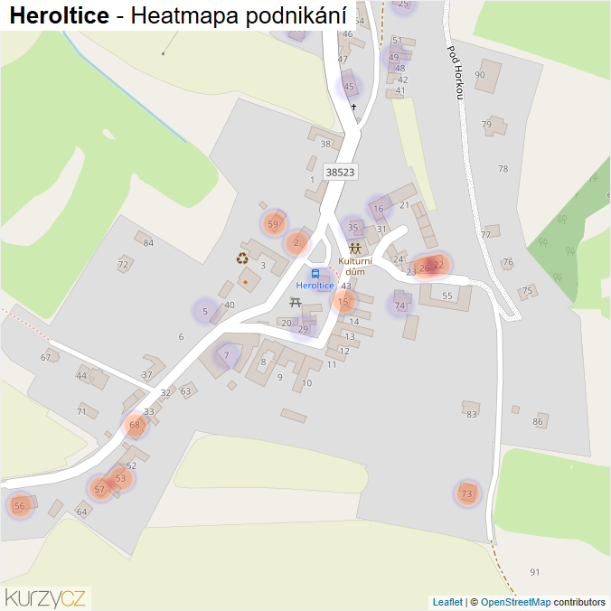 Mapa Heroltice - Firmy v části obce.