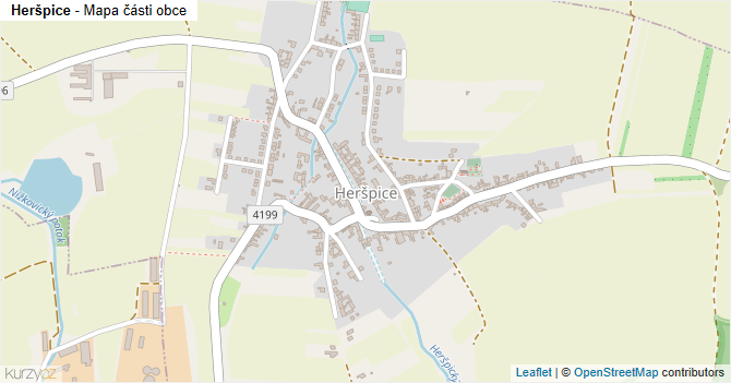 Heršpice - mapa části obce