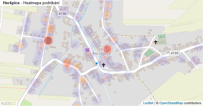 Heršpice - mapa podnikání