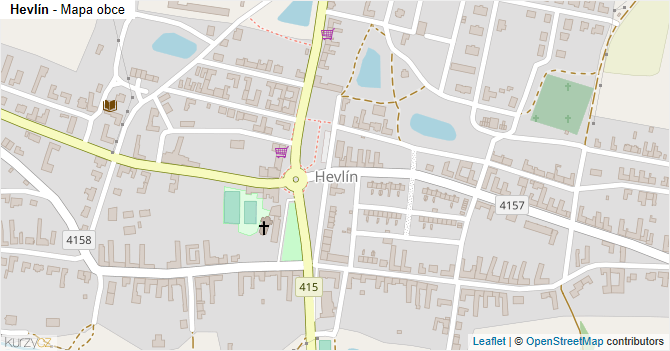 Hevlín - mapa obce