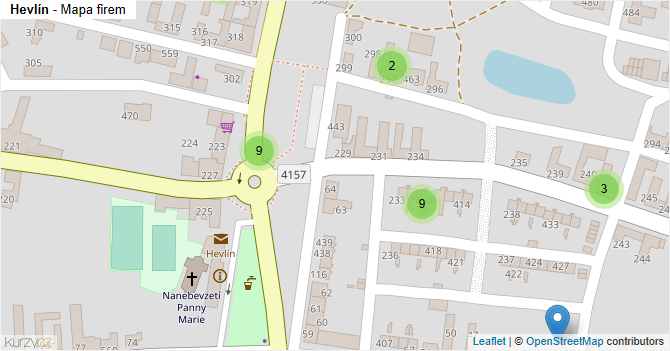 Hevlín - mapa firem