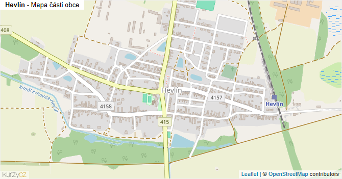 Hevlín - mapa části obce