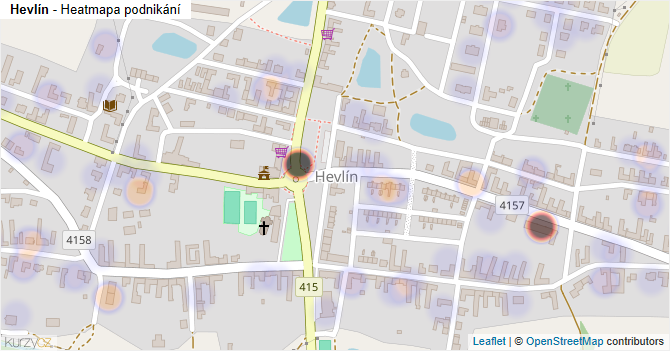 Hevlín - mapa podnikání