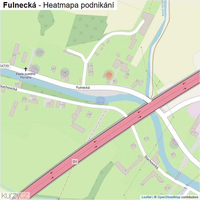 Mapa Fulnecká - Firmy v ulici.