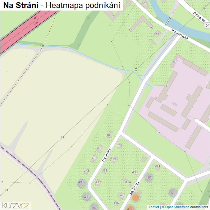 Mapa Na Stráni - Firmy v ulici.