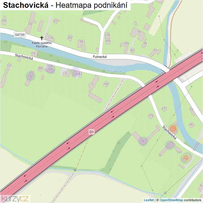 Mapa Stachovická - Firmy v ulici.