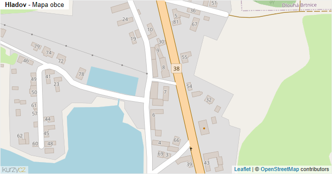 Hladov - mapa obce