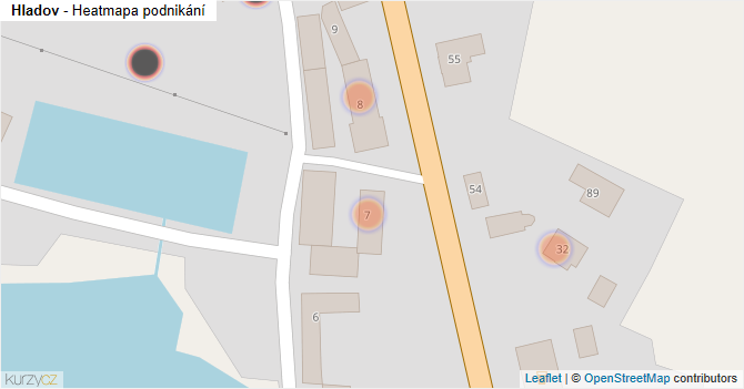 Hladov - mapa podnikání