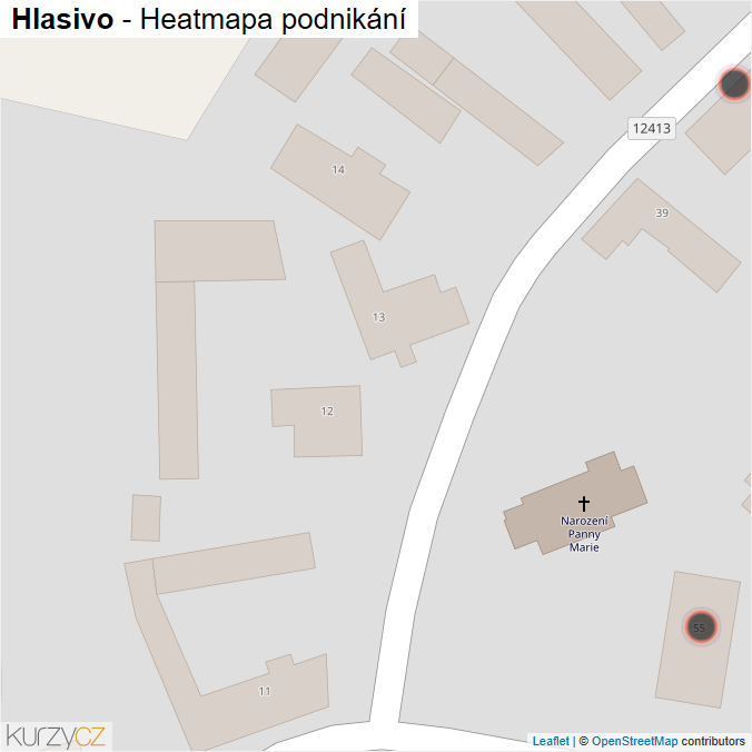 Mapa Hlasivo - Firmy v obci.