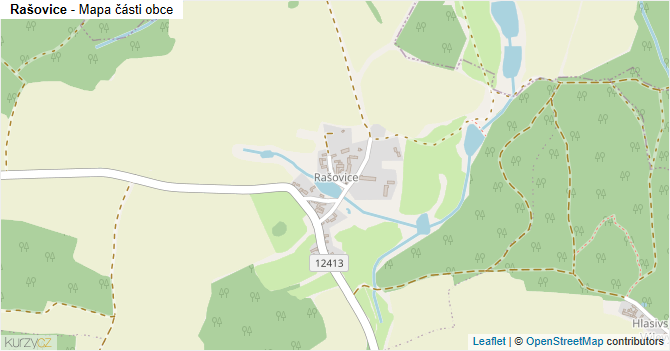 Rašovice - mapa části obce