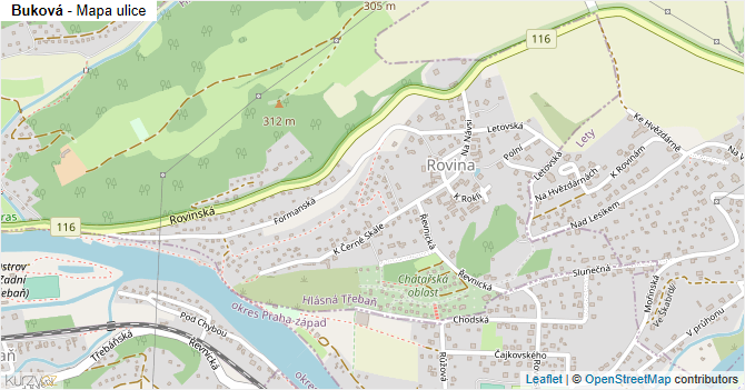 Buková - mapa ulice