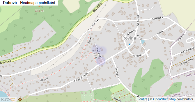 Dubová - mapa podnikání