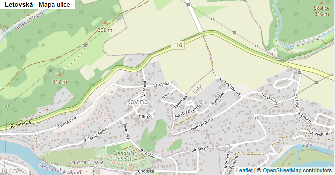 Letovská - mapa ulice