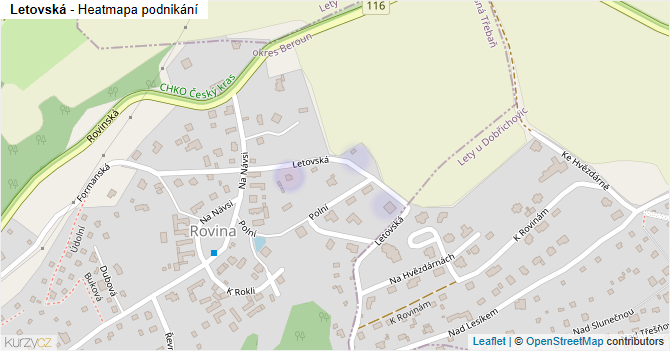 Letovská - mapa podnikání