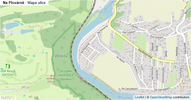 Na Plovárně - mapa ulice